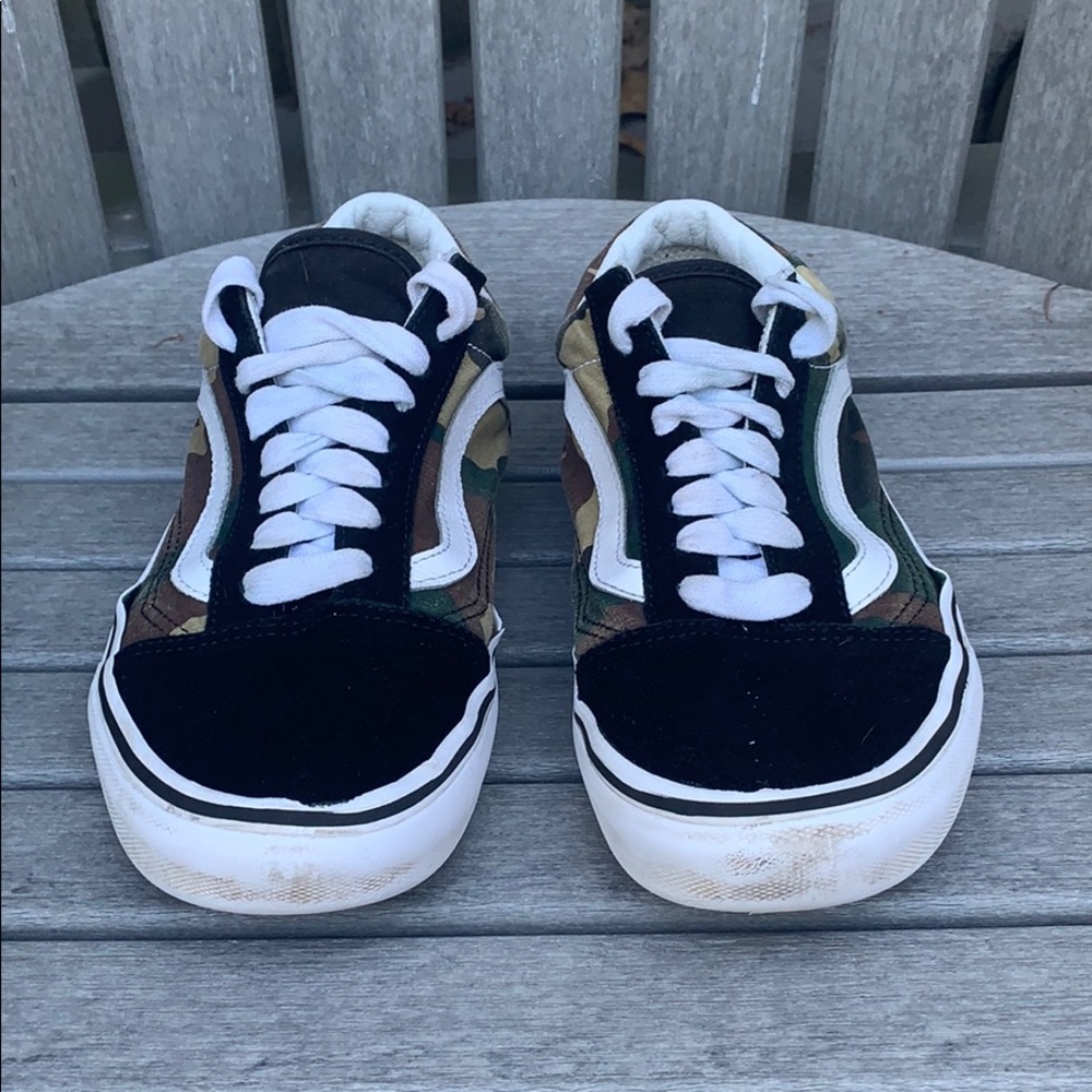 Vans Old Skool Woodland Camo & Black Skate Shoes